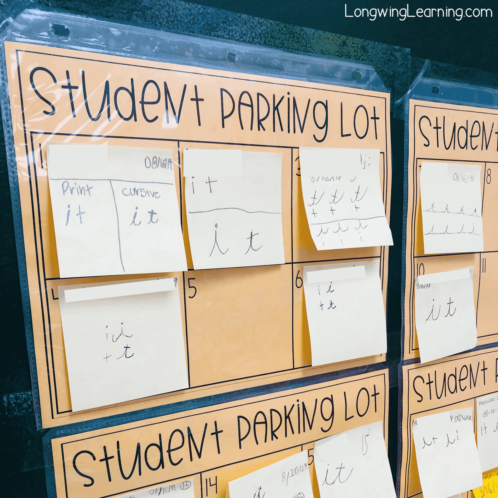 How I Use PostIts To Track Student Progress With A Student Parking Lot
