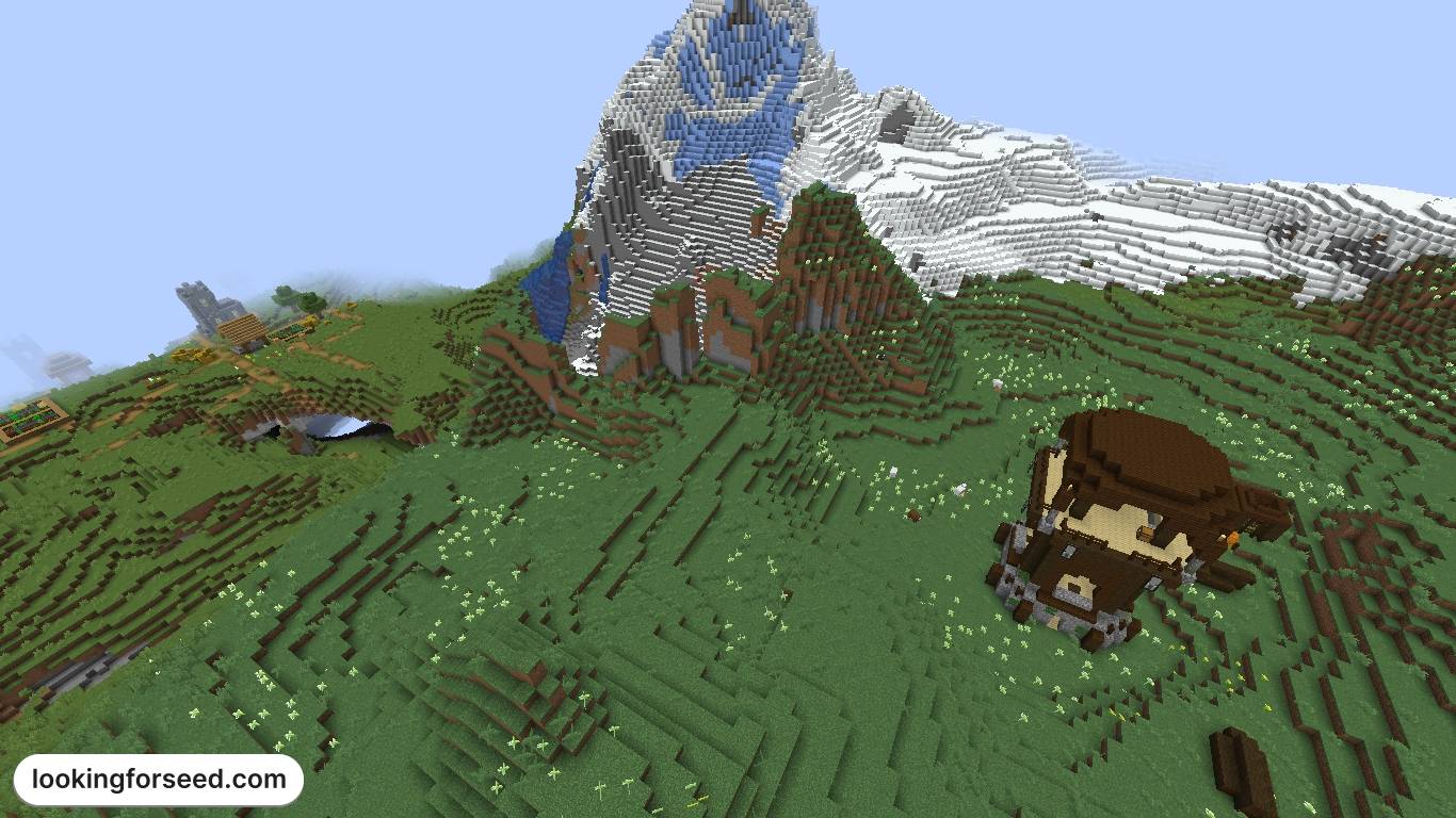 2 Pillager Outposts, Cave Village, and Igloo