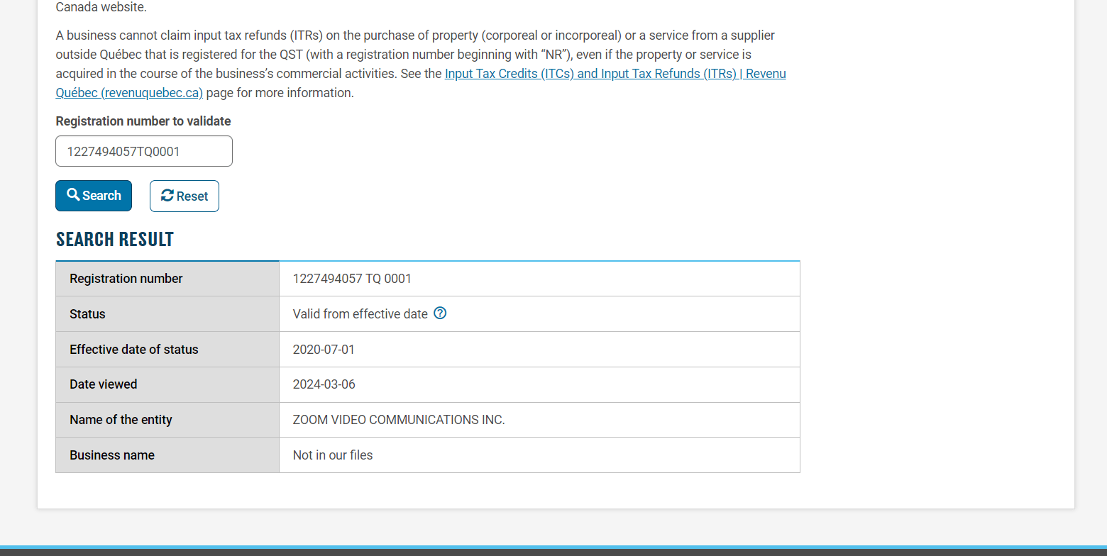 How to verify QST in Canada? Lookup Tax