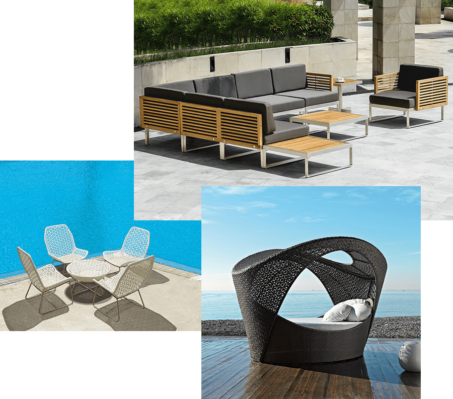 Loom Crafts Outdoor Garden Furniture A collage of pictures of outdoor