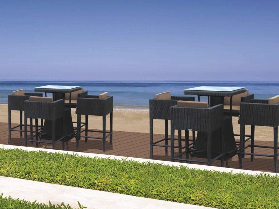 BAR TABLE WITH GLASS TOP (LCOD/302/002) Loom Crafts