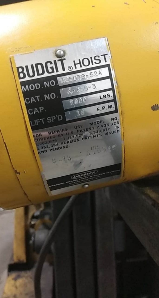 Budgit Hoist 1 TON Loomis Ltd.