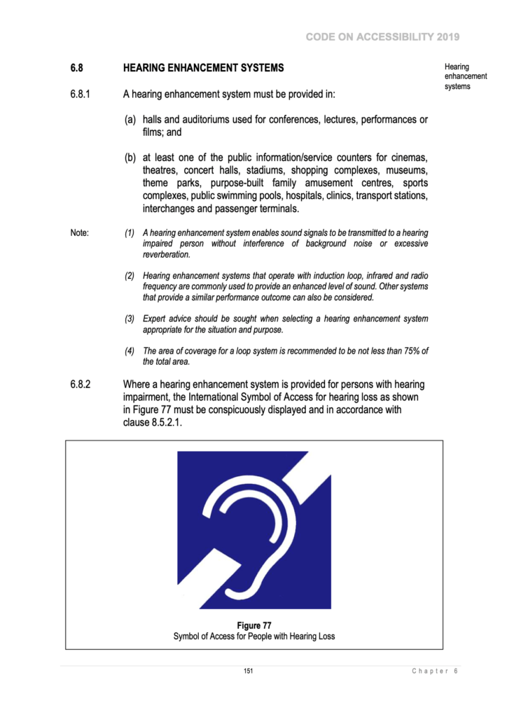 Hearing Enhancement Systems BCA Code of Accessibility Guidelines