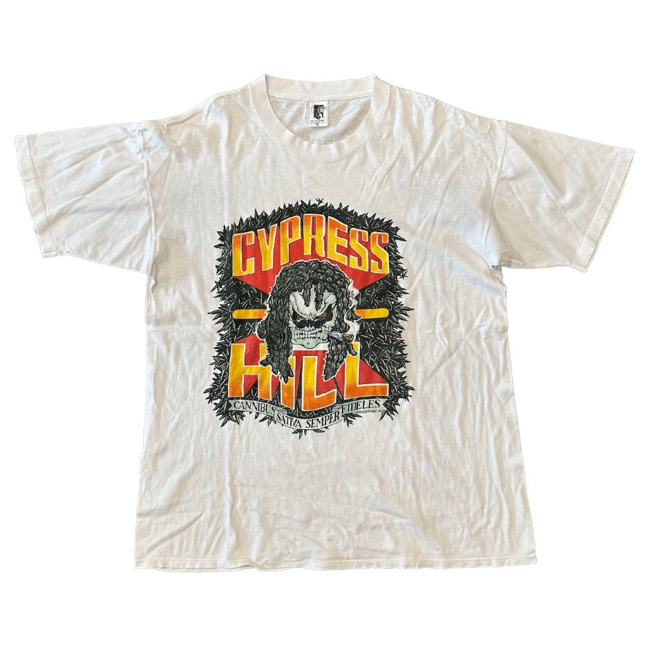 90s Cypress Hill "20 Facts of Hemp" Tee Loop Garms