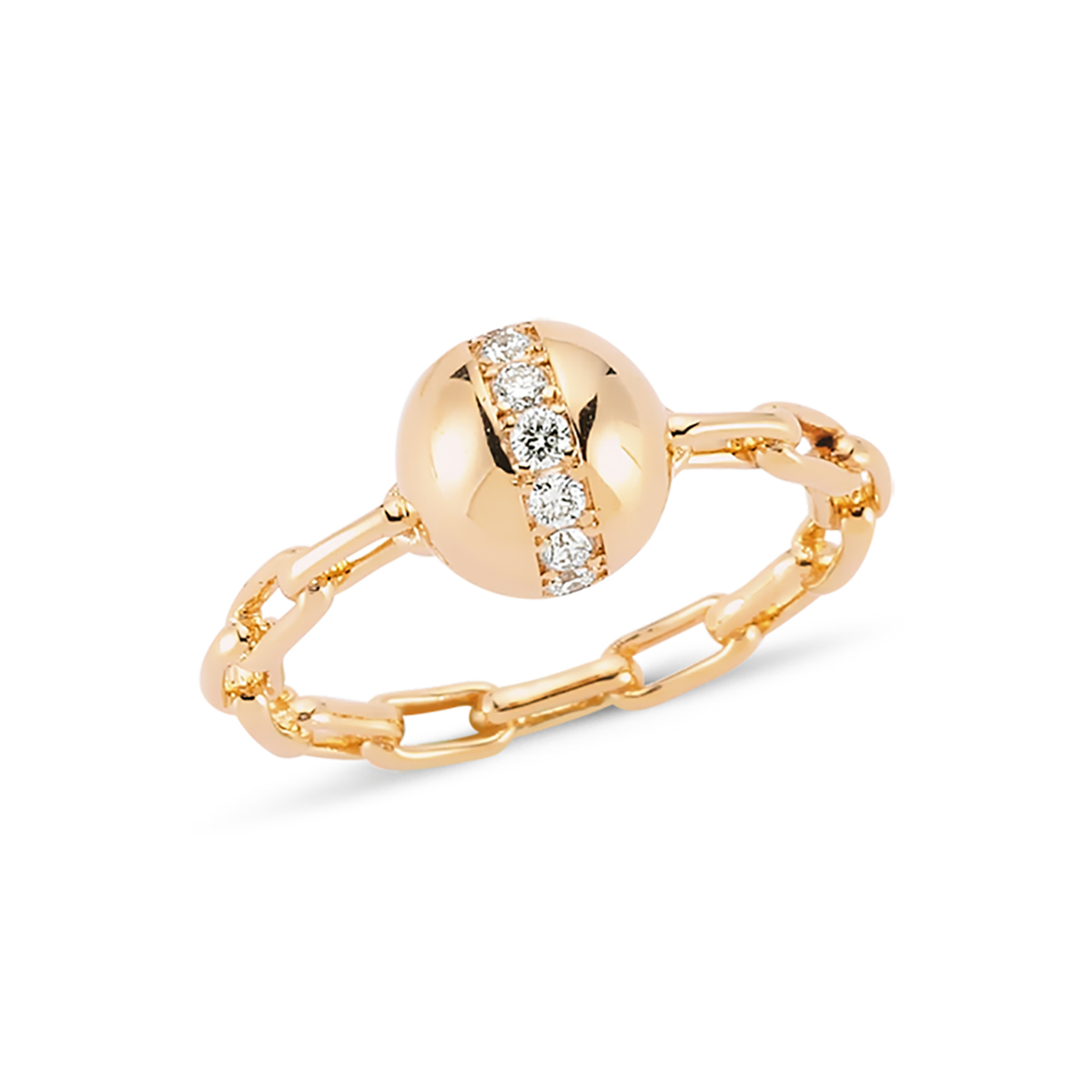 CHAIN RING WITH LINE DIAMOND BALL LOPÉ