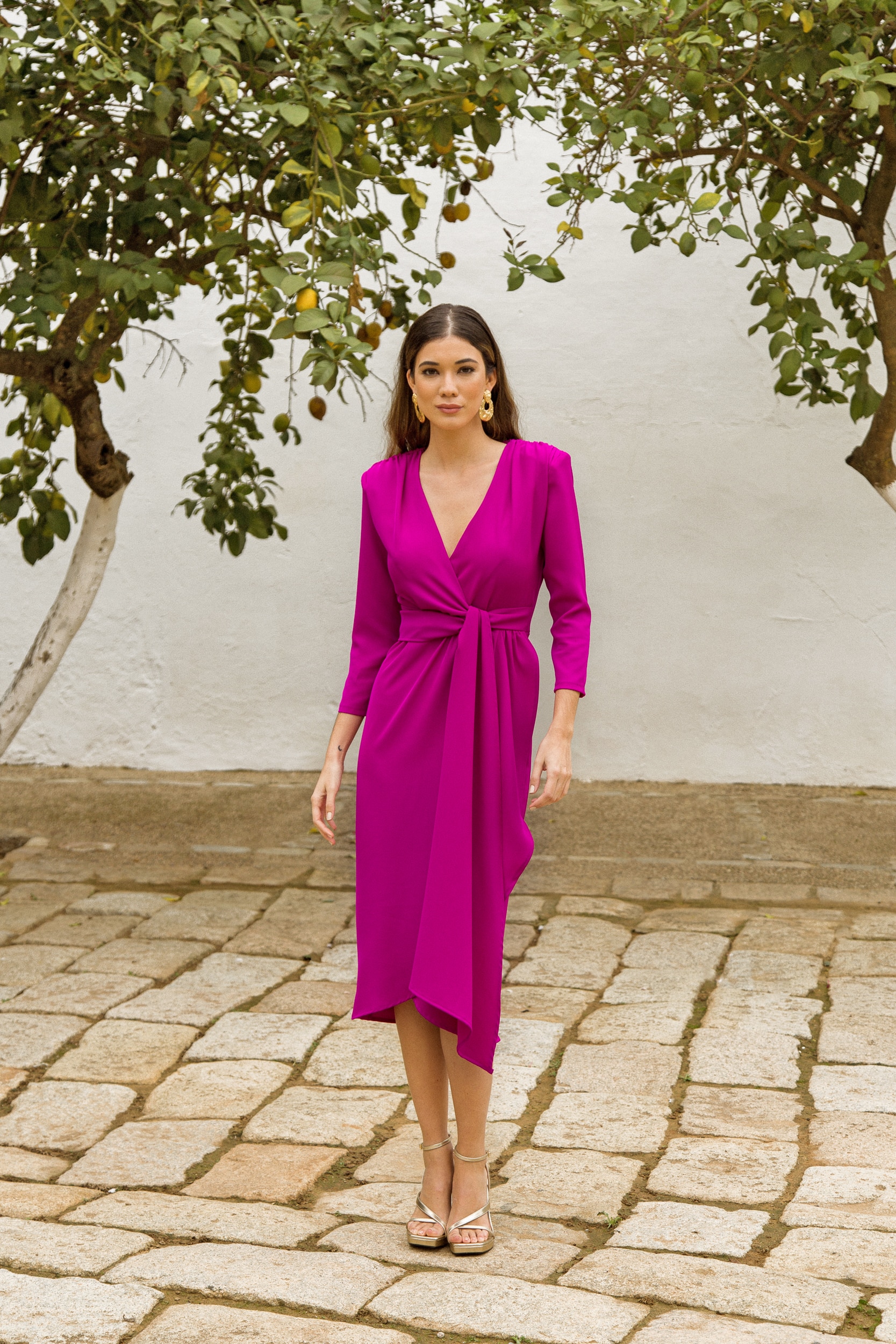 Vestido de fiesta escote cruzado buganvilla ⋆ Lopezientos