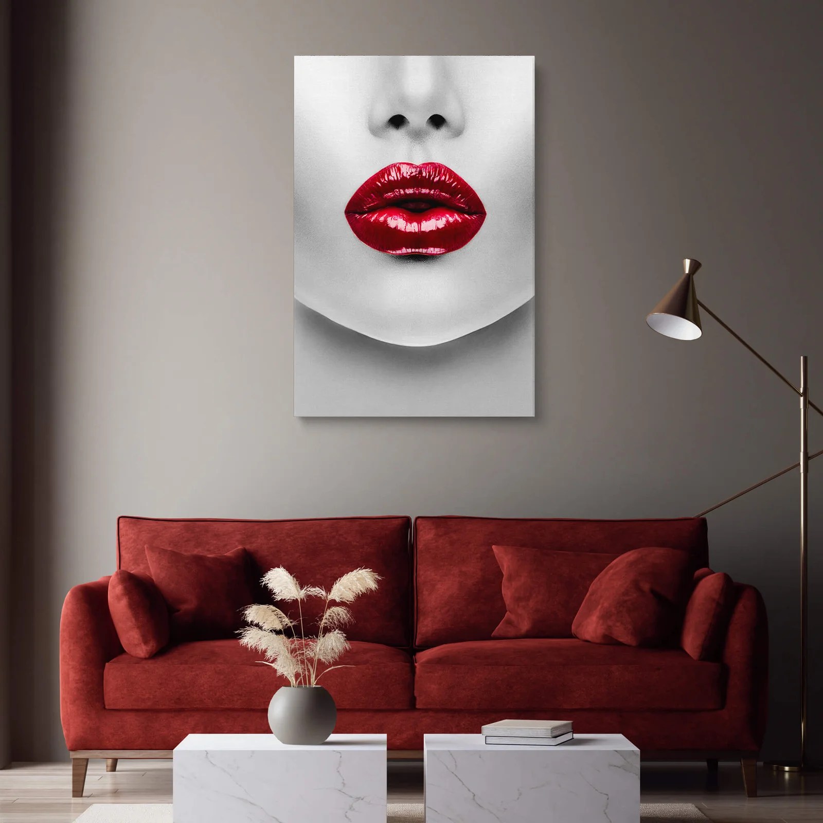 Red Lips Wall Art Lopfire