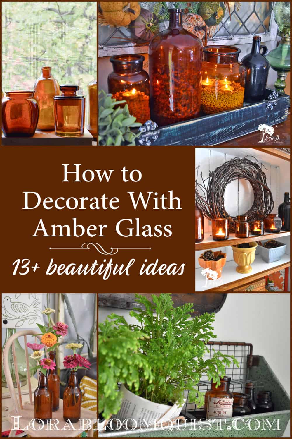13+ Beautiful Ways to Decorate with Amber Glass Lora Bloomquist