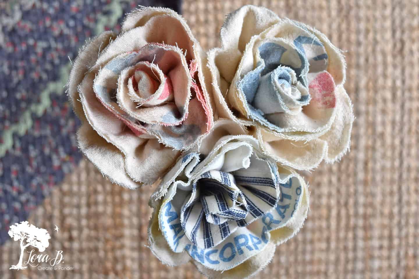 DIY Fabric Roses, Vintage Farmhouse Style Lora BloomquistCreate & Ponder