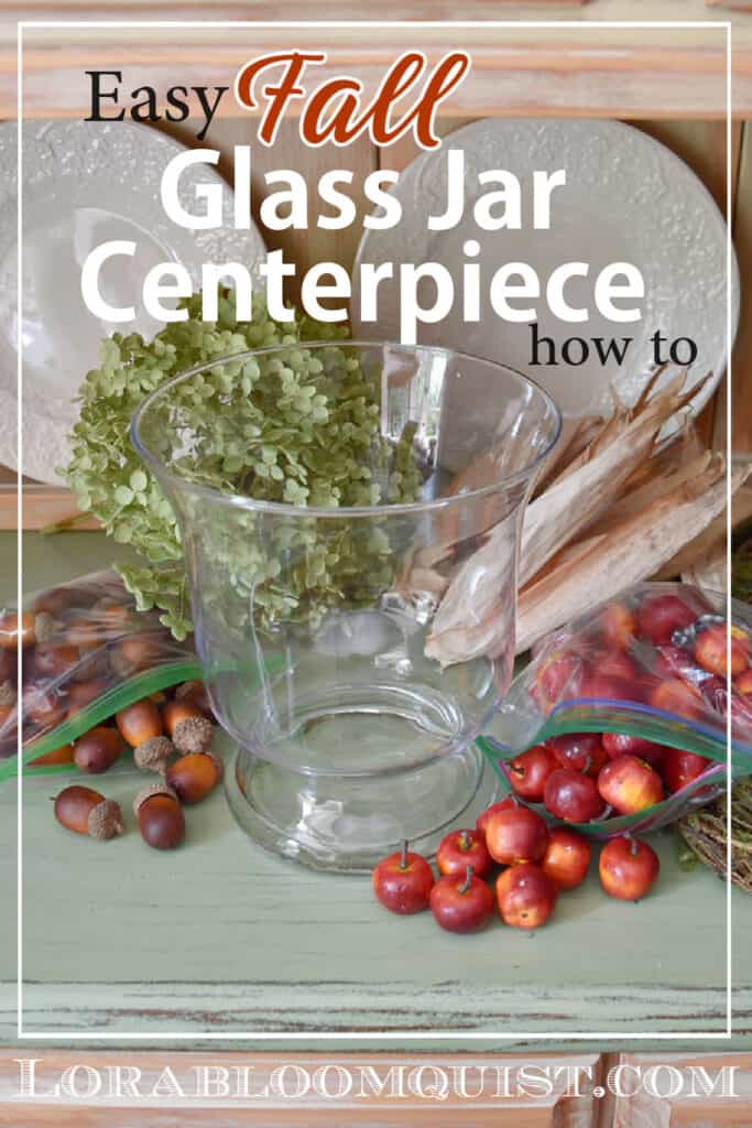 Fall Textures Glass Jar Centerpiece How To Lora BloomquistCreate