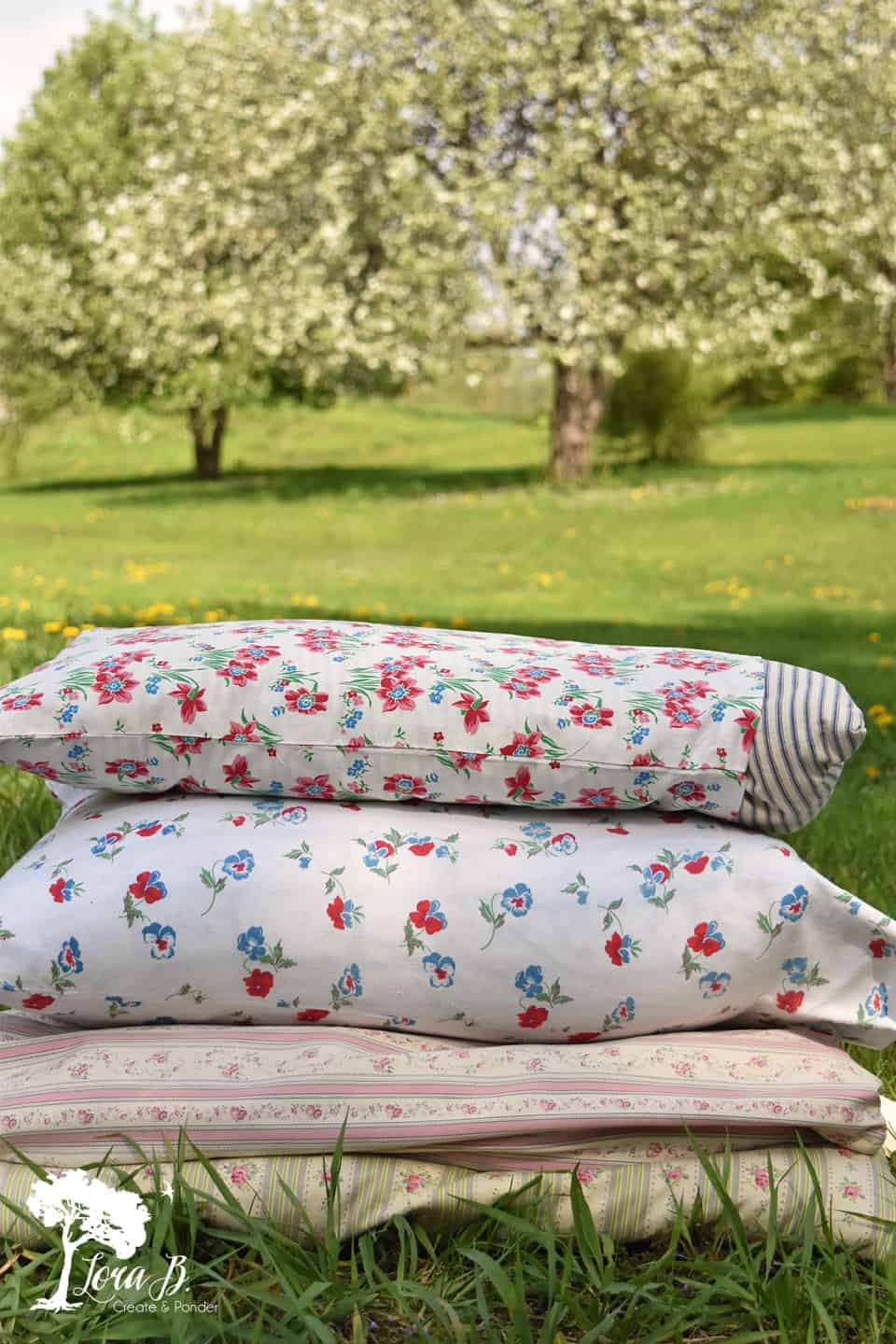 Vintage Ticking Pillows; Collecting and Caring For Lora Bloomquist