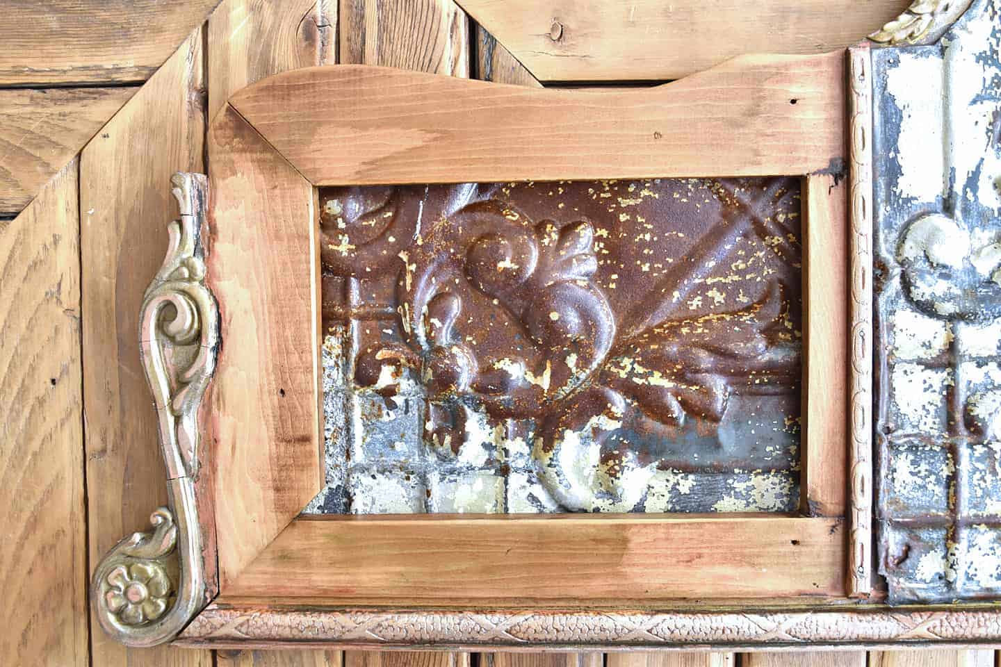 DIY Repurposed Mirror Frame with Vintage Tin Lora BloomquistCreate