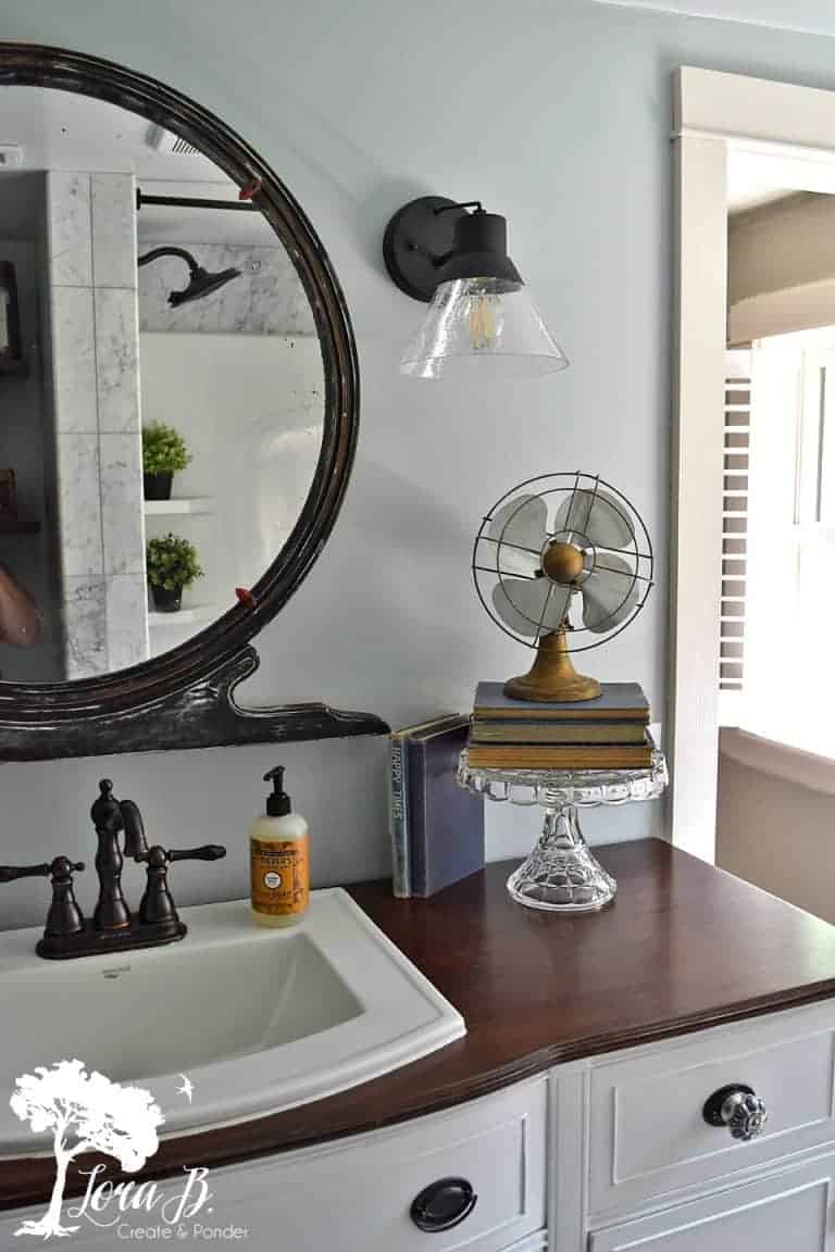 How to Repurpose a Vintage Buffet into a DIY Bathroom Vanity Lora