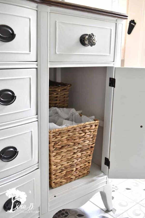 How to Repurpose a Vintage Buffet into a DIY Bathroom Vanity Lora