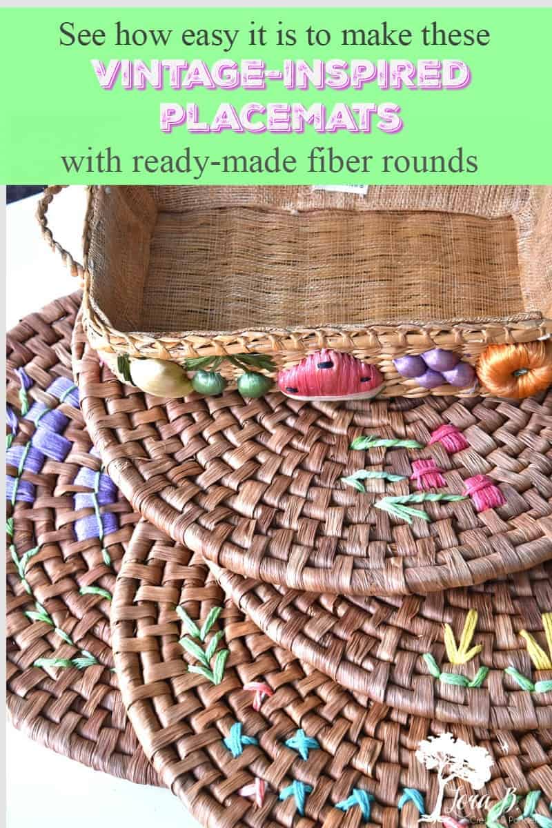 DIY VintageInspired Fiber Placemats Lora B. Create & Ponder