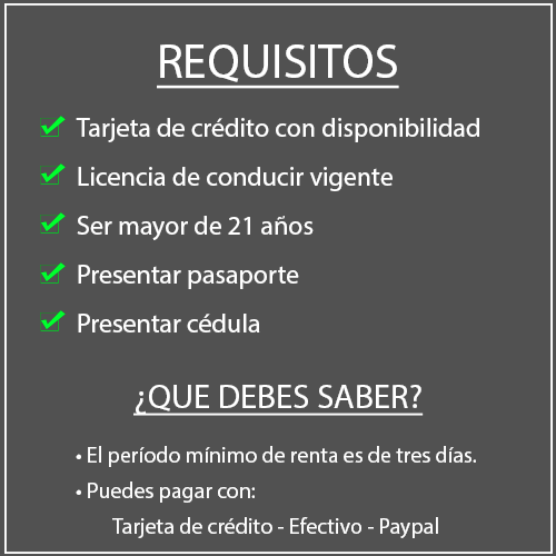 Requisitos LORA Rent A Car