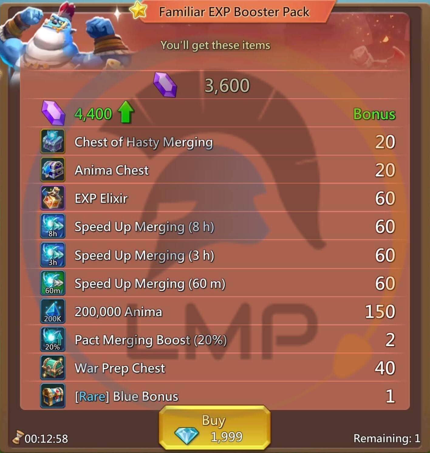 Familiar EXP Booster Pack Lords Mobile Lords Mobile Pro