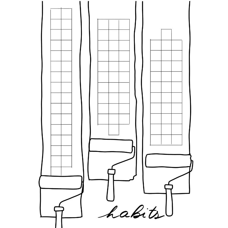 Paint Rollers Habit Tracker 31 Days Printable Bullet Journal Page