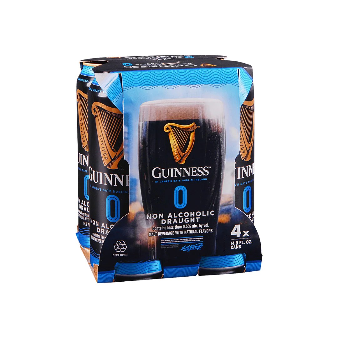 Guinness 0 NA Stout Beer 4pack Cans Loren's AlcoholFree Beverages