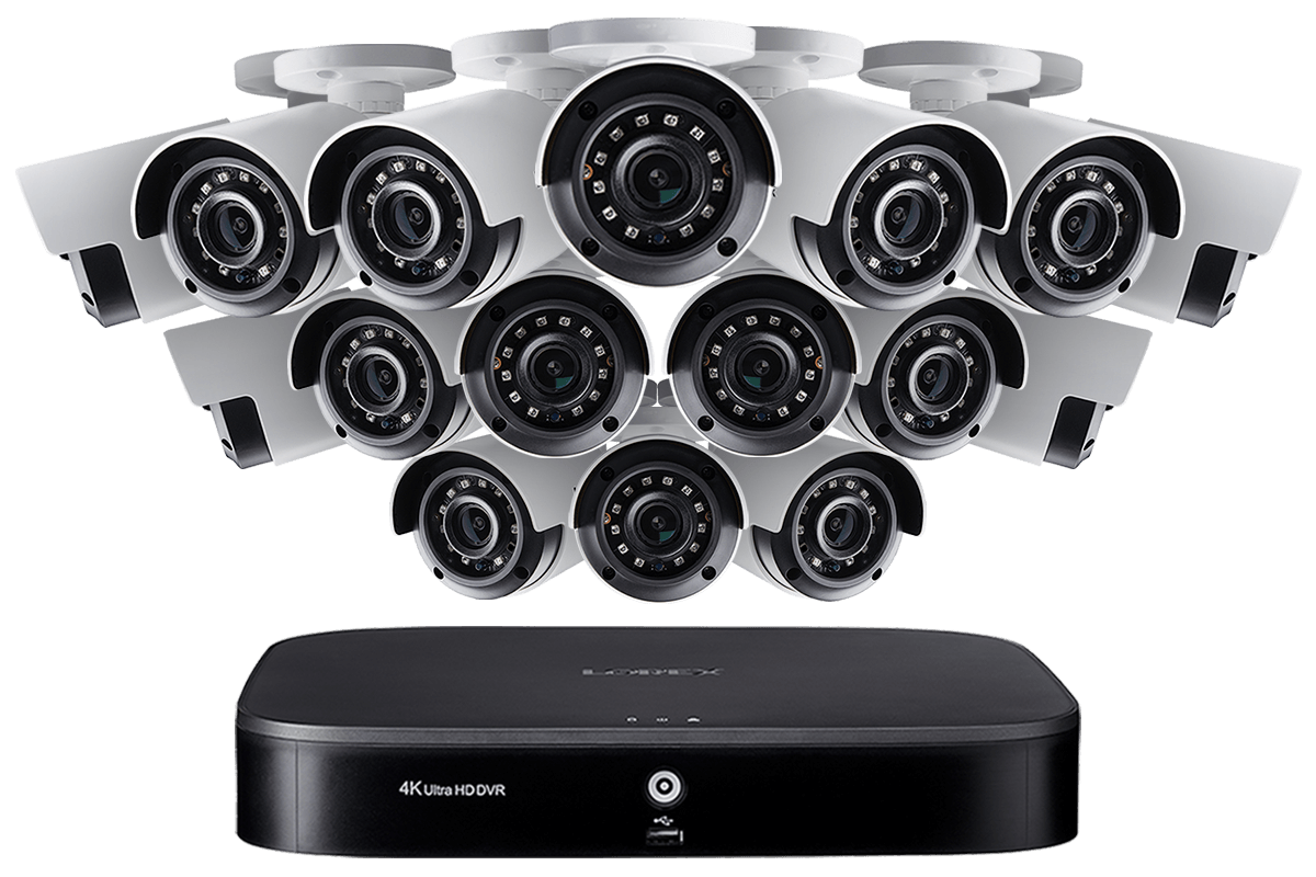 Lorex HD Security Camera System, 16 4K Cameras and 16 Channel, 120ft