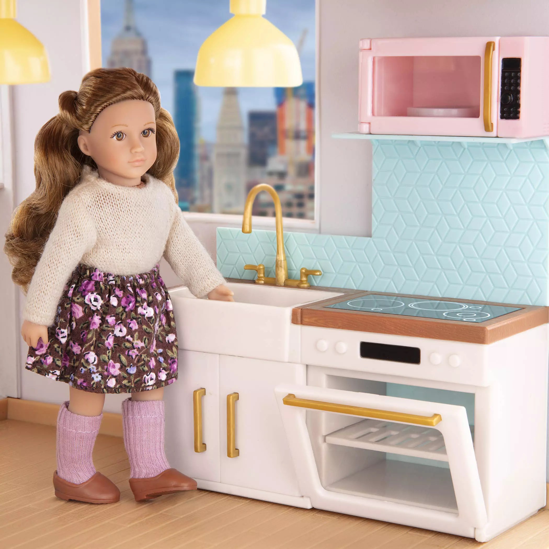 Backsplash Urban Kitchen Furniture for 6inch Dolls Lori