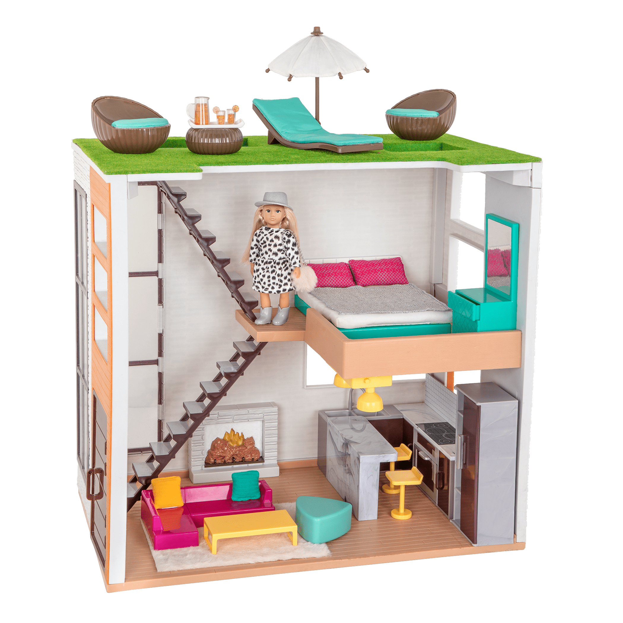 Lori’s Loft Dollhouse & Furniture for 6inch Dolls Lori
