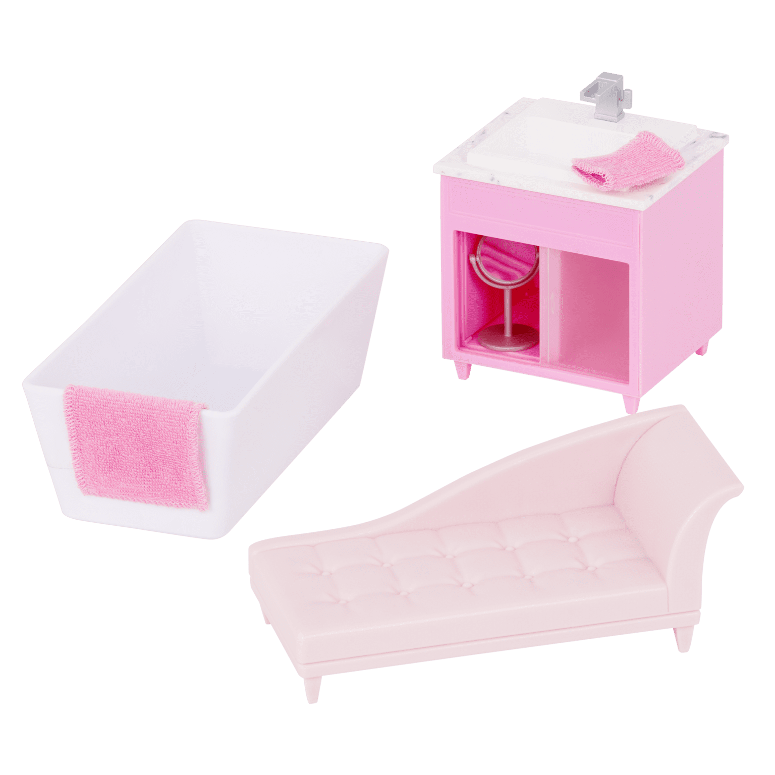 Adelina’s Bathtub Set 6inch Doll & Dollhouse Furniture Lori