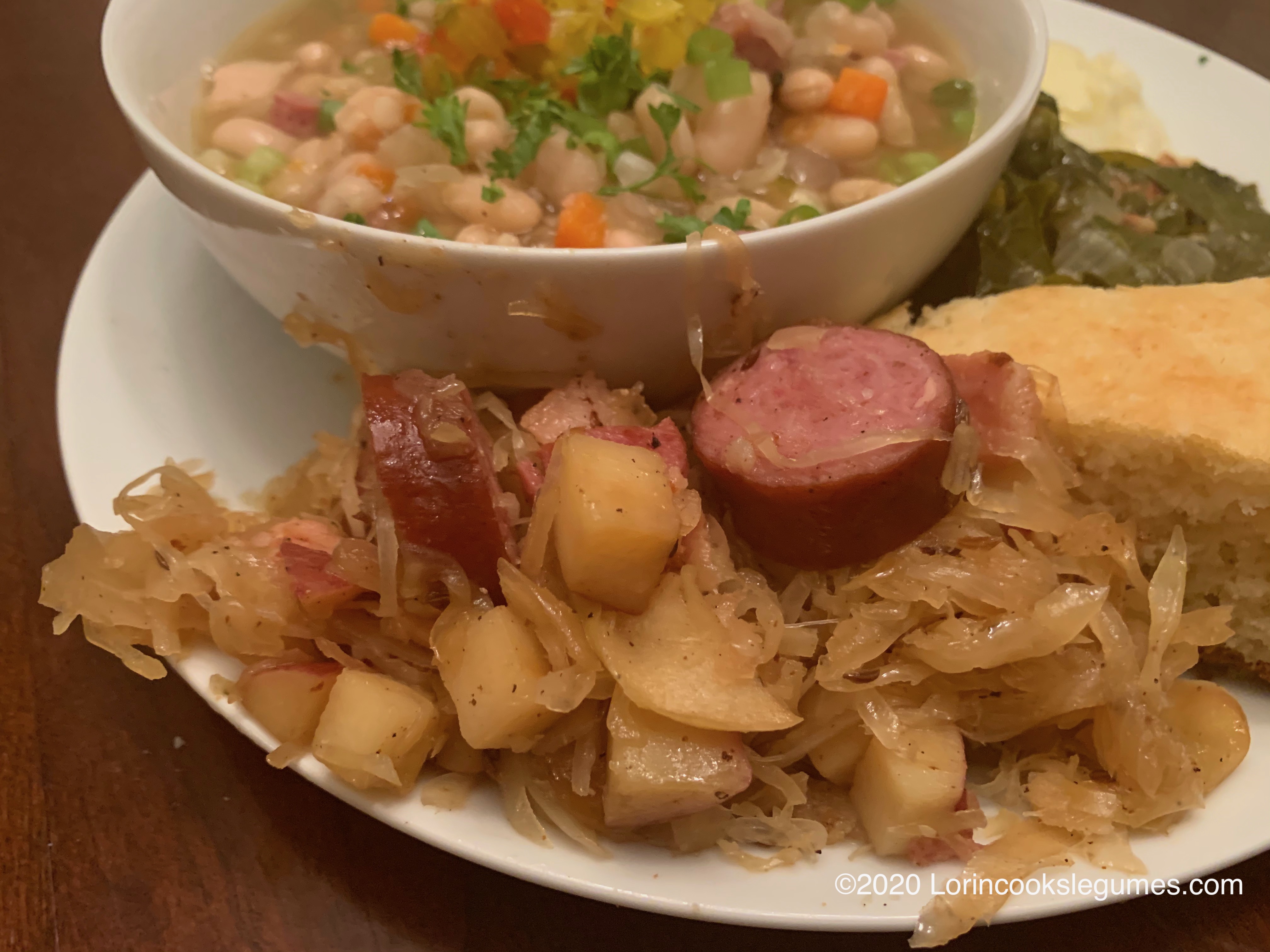 Sauerkraut and Sausage Lorin cooks Legumes