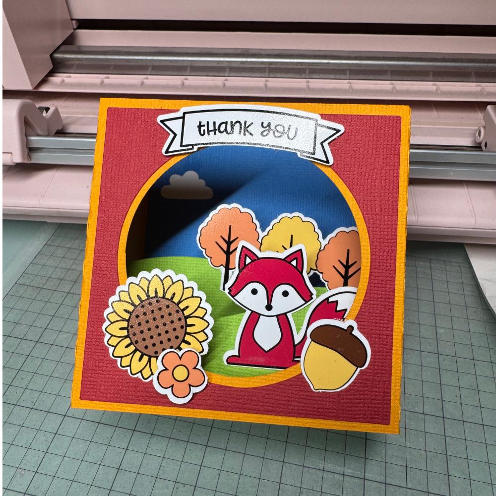 Shadow Box Card Scene Fall Fox Tutorial Lori Whitlock