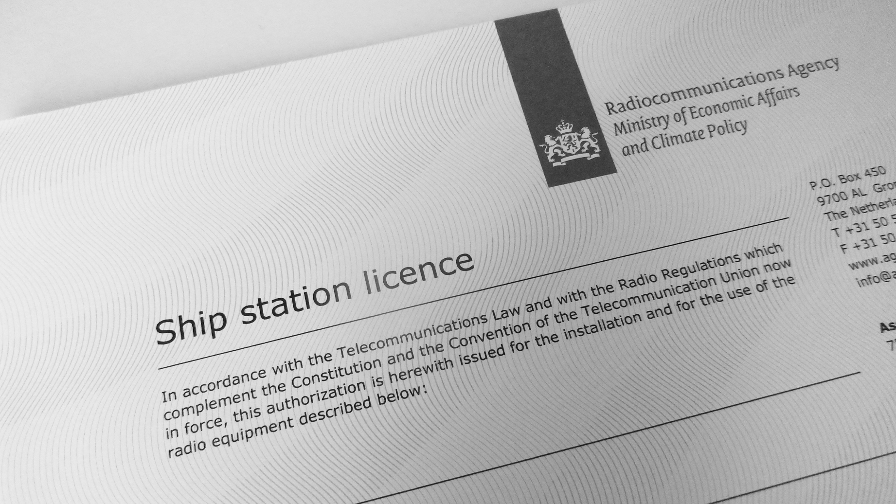 MMSI, an aspect of the ship station licence