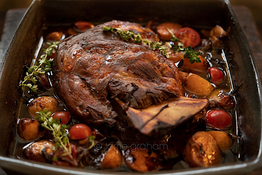 Braised Lamb shoulder with oregano and preserved lemon lorrie graham