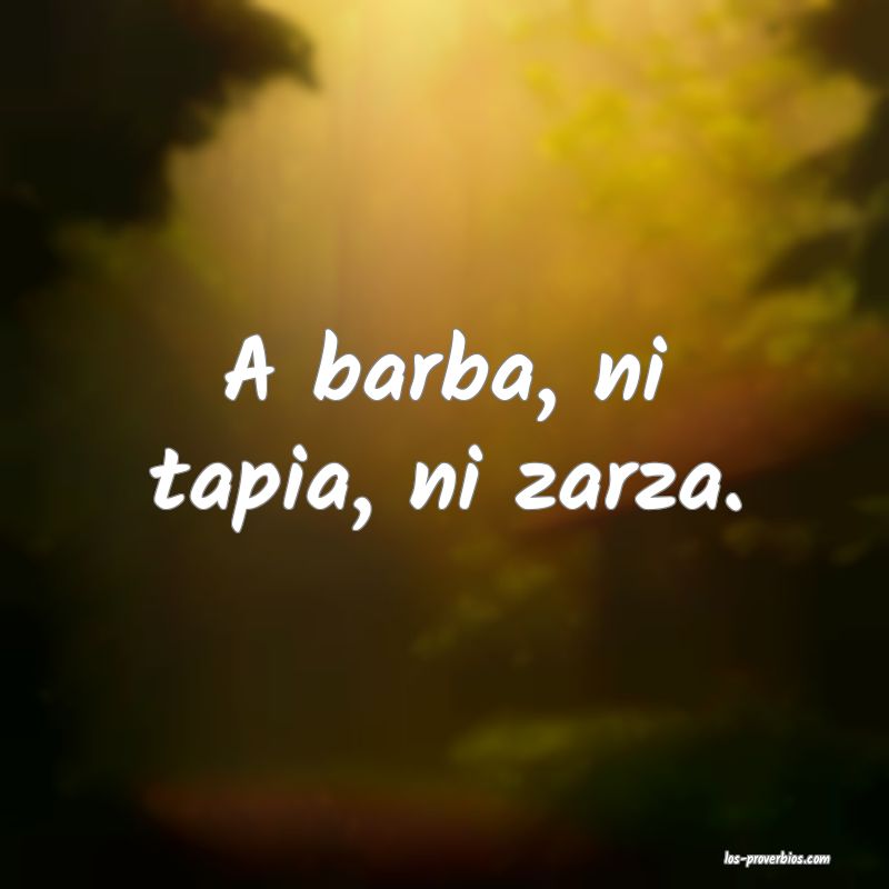 A barba, ni tapia, ni zarza.