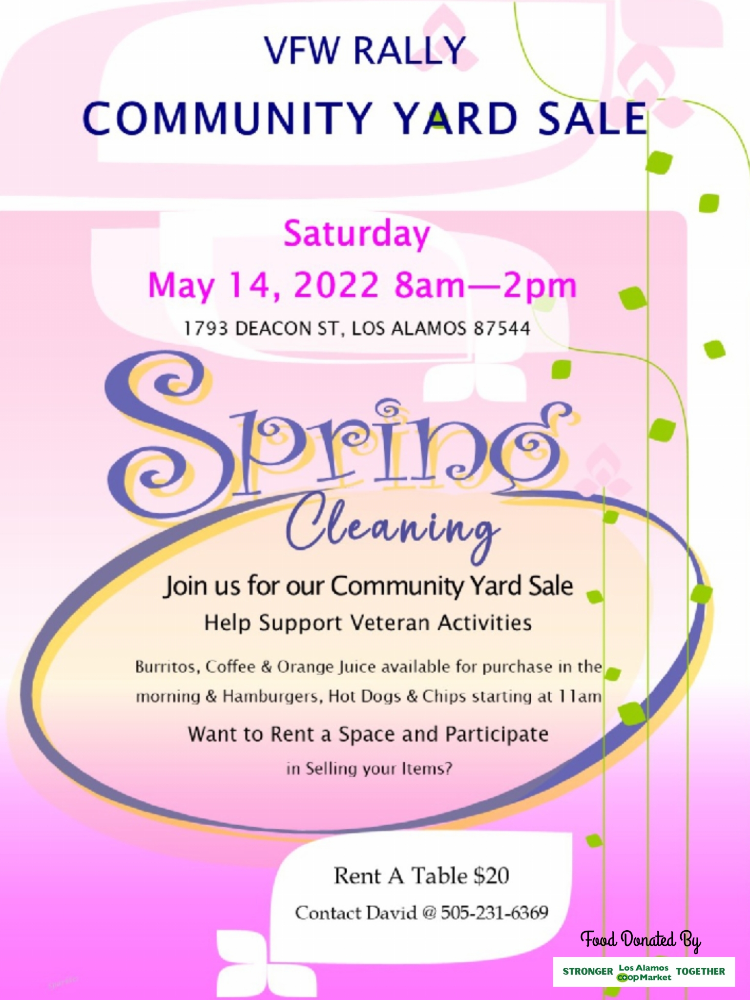 Community Yard Sale Slated For VFW Saturday, May 14 Los Alamos Reporter