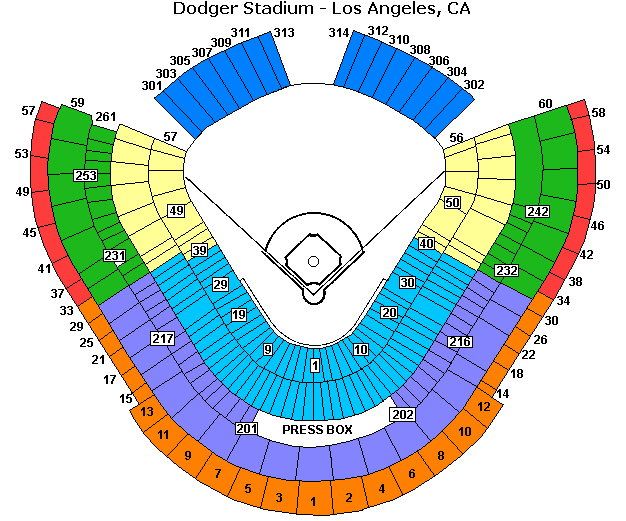 Seating Los Angeles Dodgers Tickets