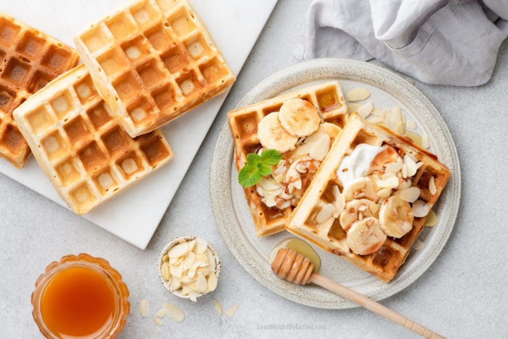Low Calorie Peanut Butter Banana Waffles Lose Weight By Eating