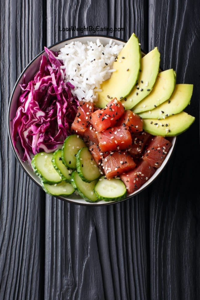 Homemade Tuna Poke Bowl Recipe (Low Calorie and GlutenFree)