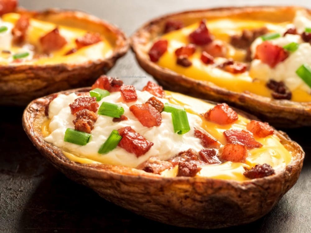 LOW CALORIE Loaded Potato Skins Recipe Lose Weight By Eating