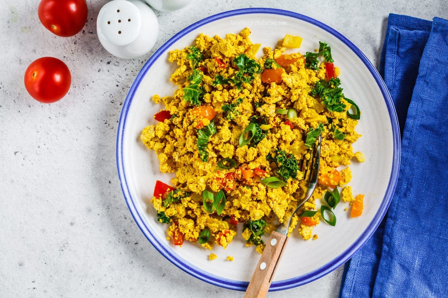 Low Calorie Breakfast Tofu Scramble