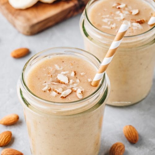 Low Calorie Almond Butter Protein Smoothie for Weight Loss Lose