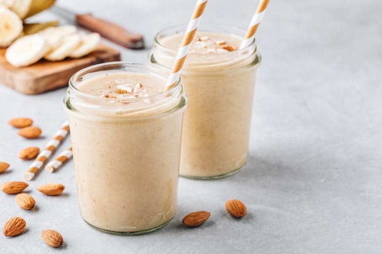Low Calorie Almond Butter Protein Smoothie for Weight Loss Lose