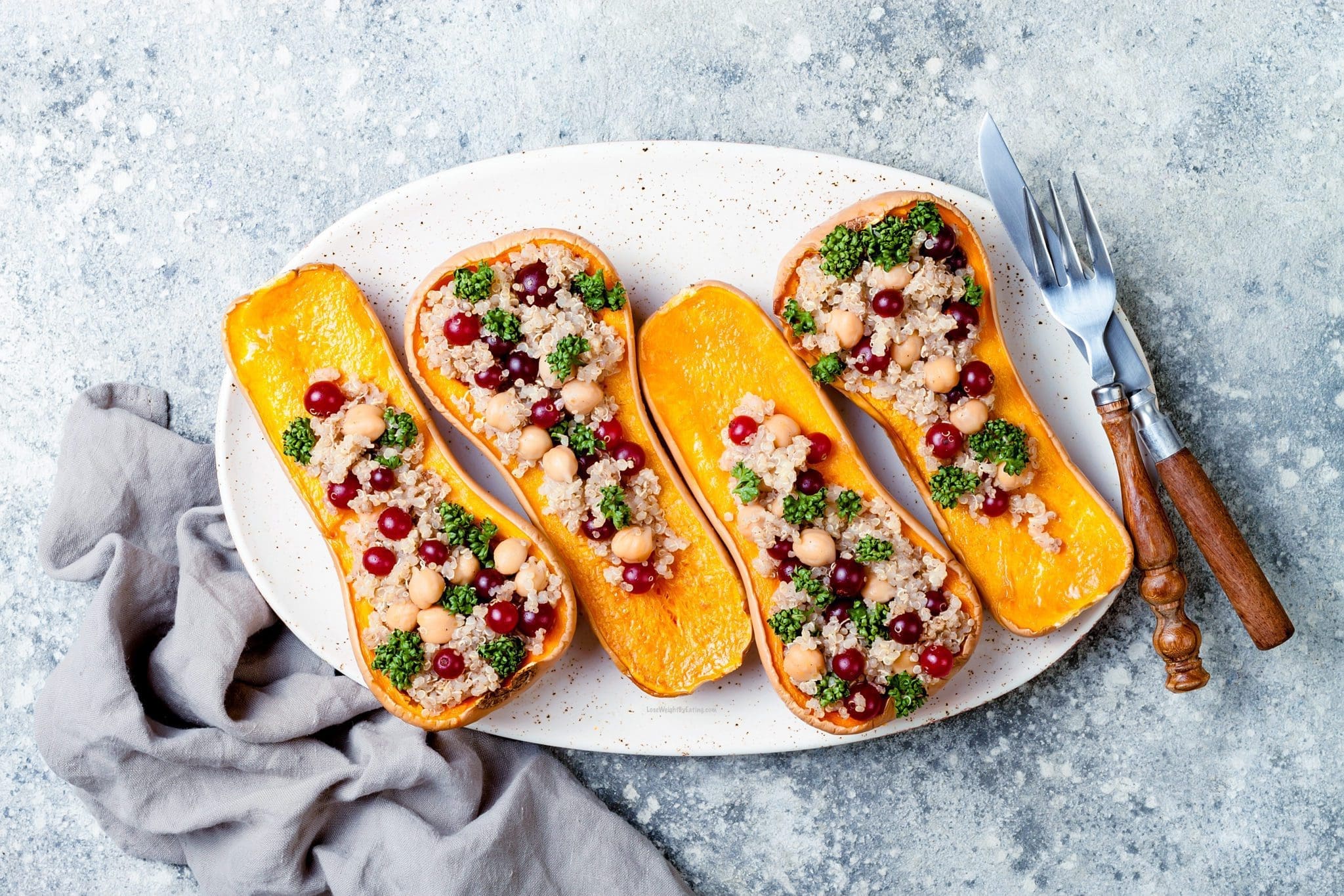 Low Calorie Stuffed Butternut Squash Lose Weight By Eating