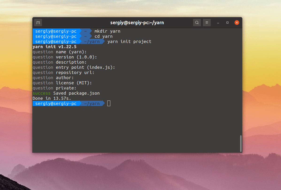 Установка yarn в Ubuntu Losst