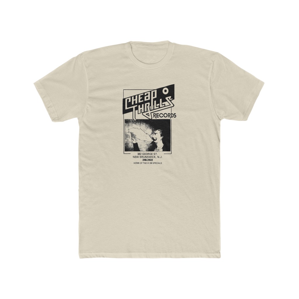 Cheap Thrills Records New Brunswick, N.J. Men’s cotton crew Tshirt Lost Graphics