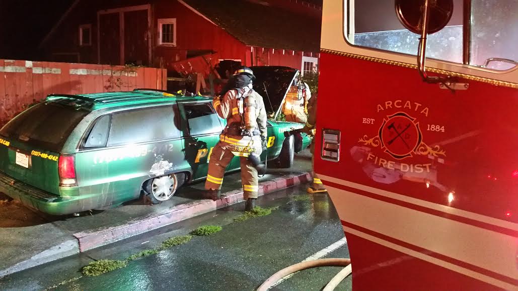 (UPDATE) Driver Rescued From Burning Car After Crashing Into Barn on