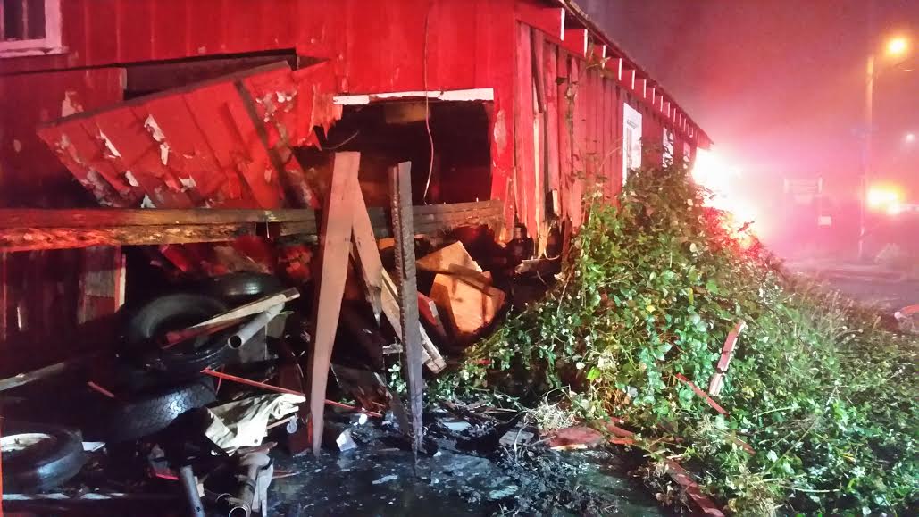 (UPDATE) Driver Rescued From Burning Car After Crashing Into Barn on