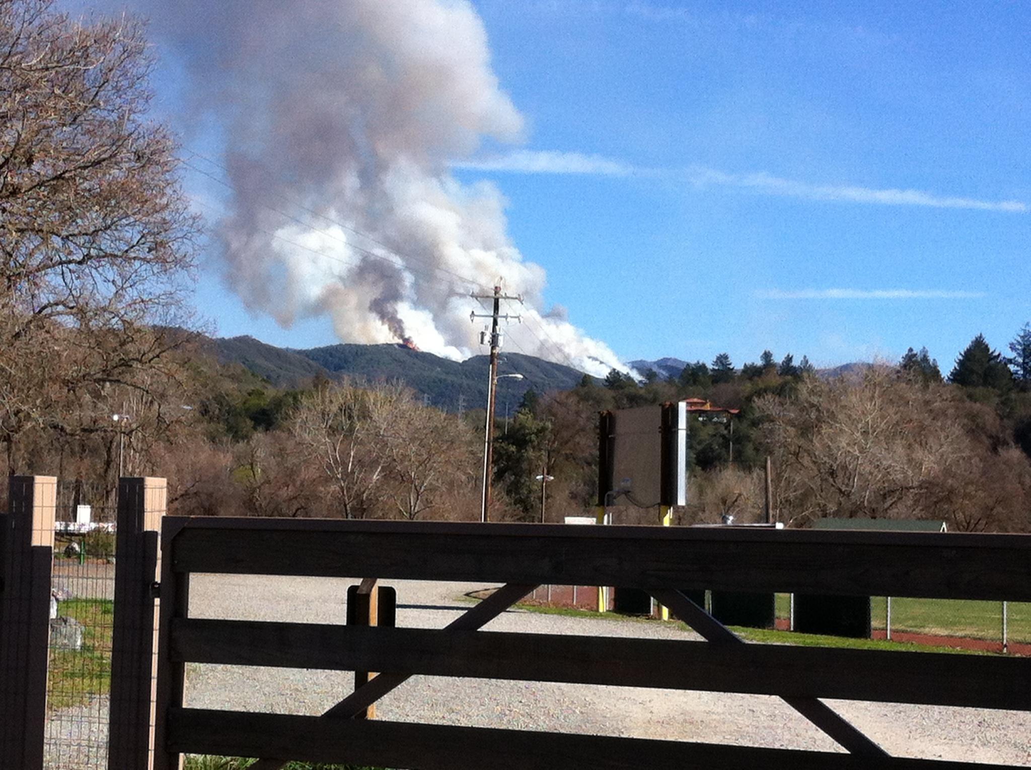 Large Controlled Fire East of Ukiah Redheaded Blackbelt