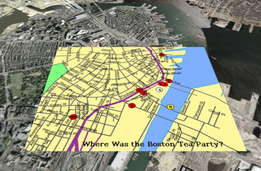 Map of Boston Boston Tea Party Museum Location