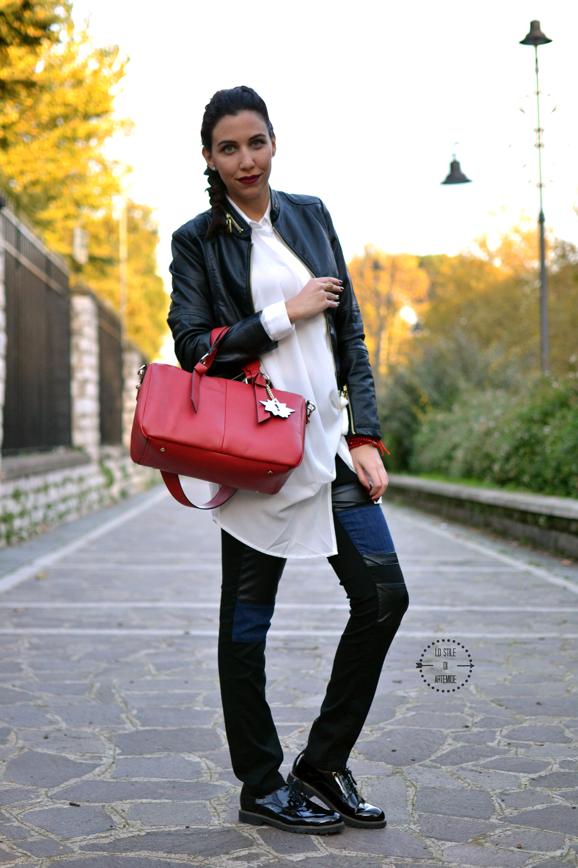 City look con la camicia lunga e giacca mezza stagione