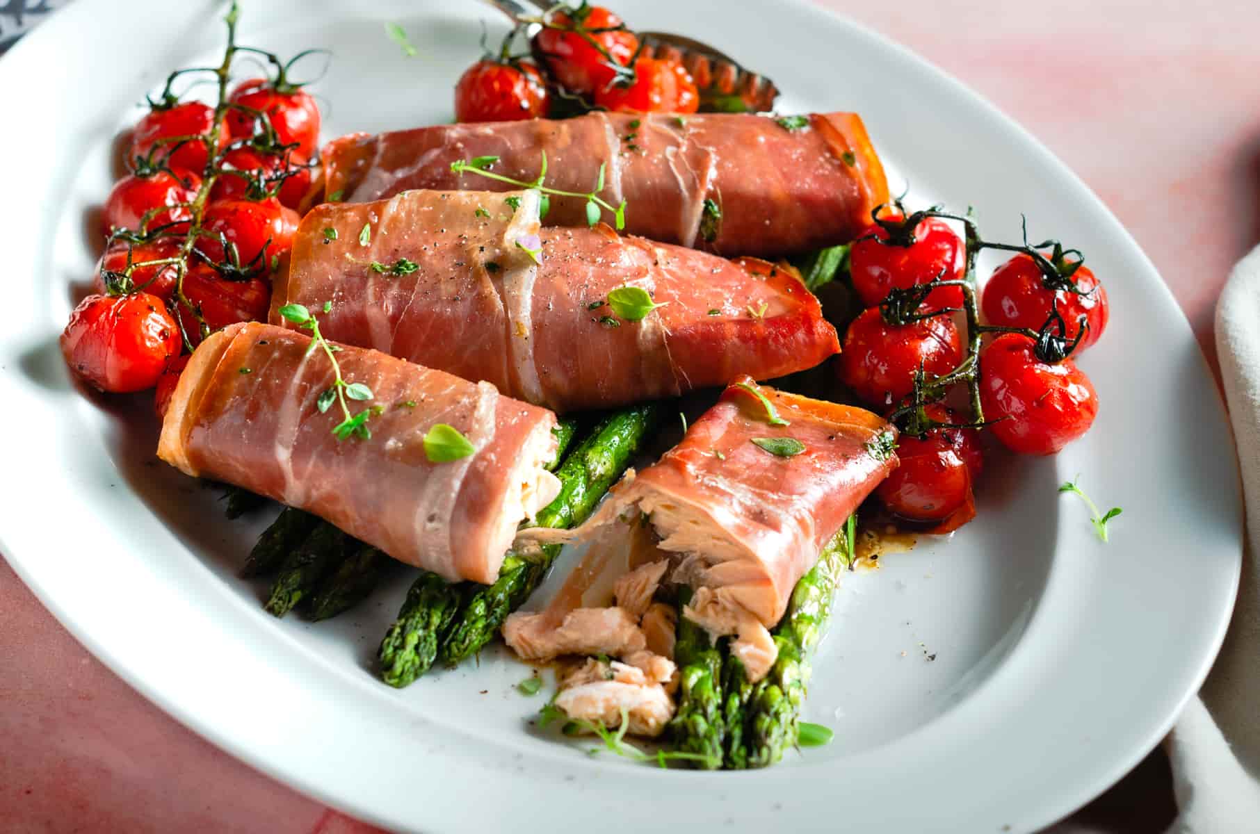 oven baked salmon fillet with Parma ham Lost in Food