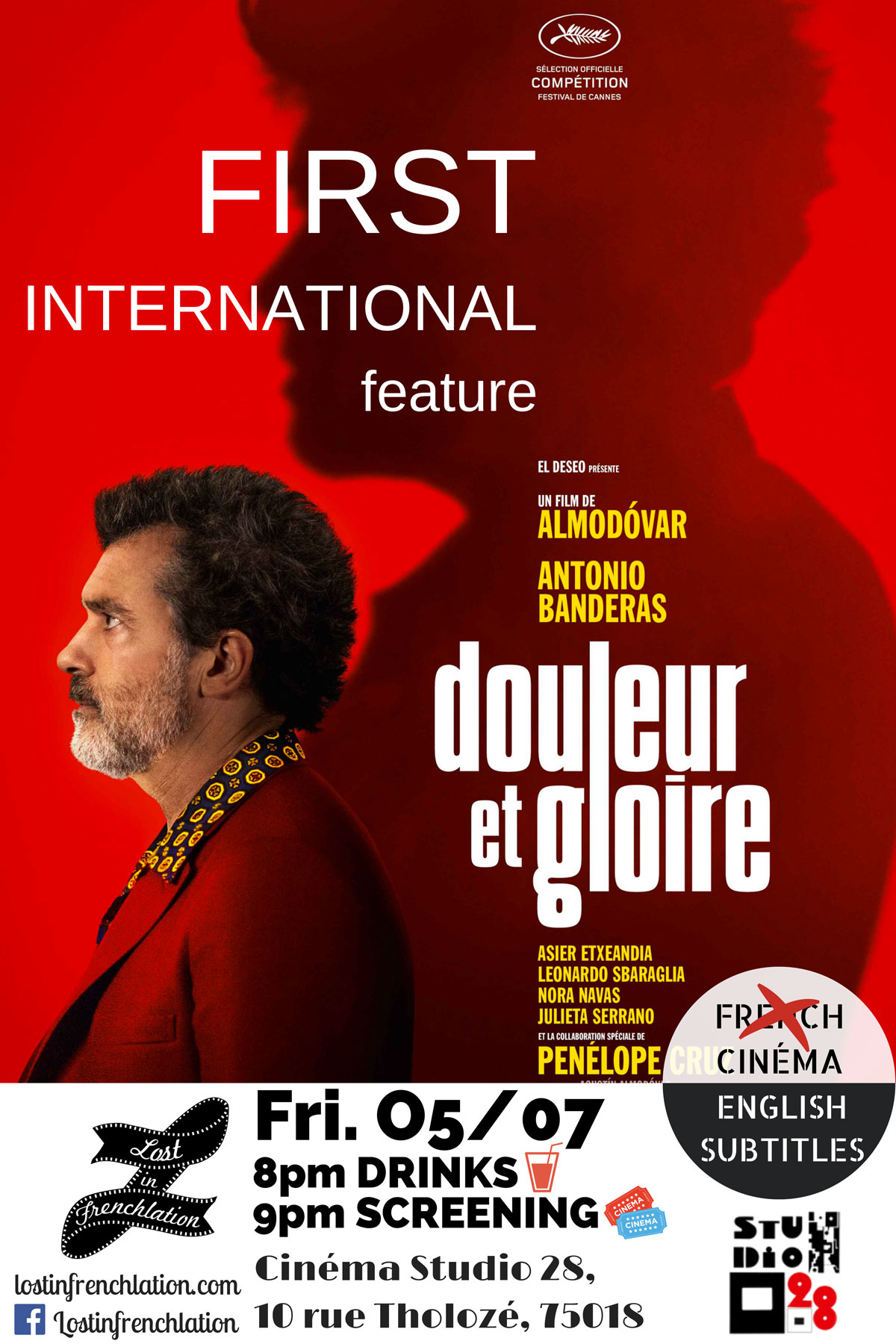 Pain And Glory Lost in Frenchlation French Films / English Subtitles / Paris